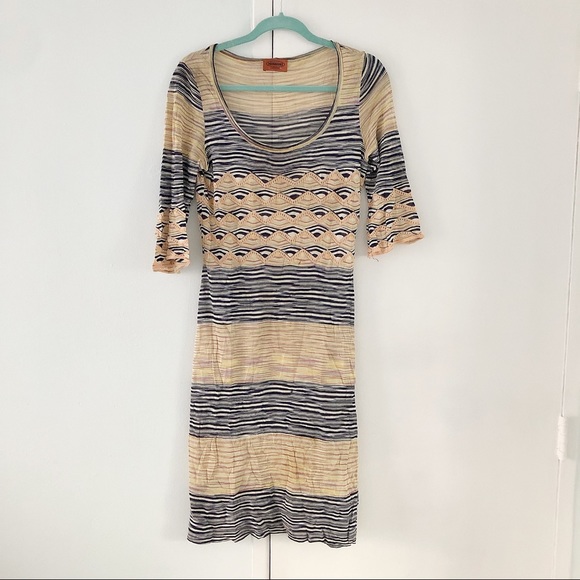 Missoni Dresses & Skirts - MISSONI vintage multi print cotton knit dress sz6